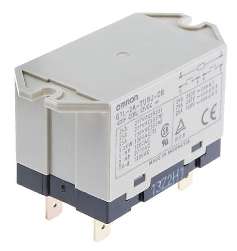 Omron Flange Power Relay, 12V dc Coil, 25A Switching Current, DPST