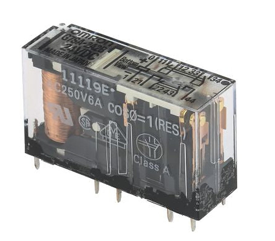 Omron PCB Force Guided Relay, 24V dc Coil Voltage, 4-Pole, DPDT