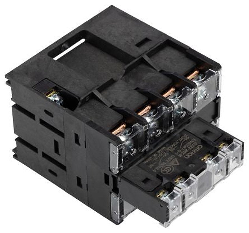 Omron Screw, DIN Track Power Relay, 12V dc Coil, 40A Switching Current, 4PST-NO