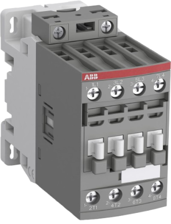 ABB AF Contactor, 130V, 48 V Coil, 4-Pole, 55 A, 11 kW 130V, 48 V, 4 NO, 690V