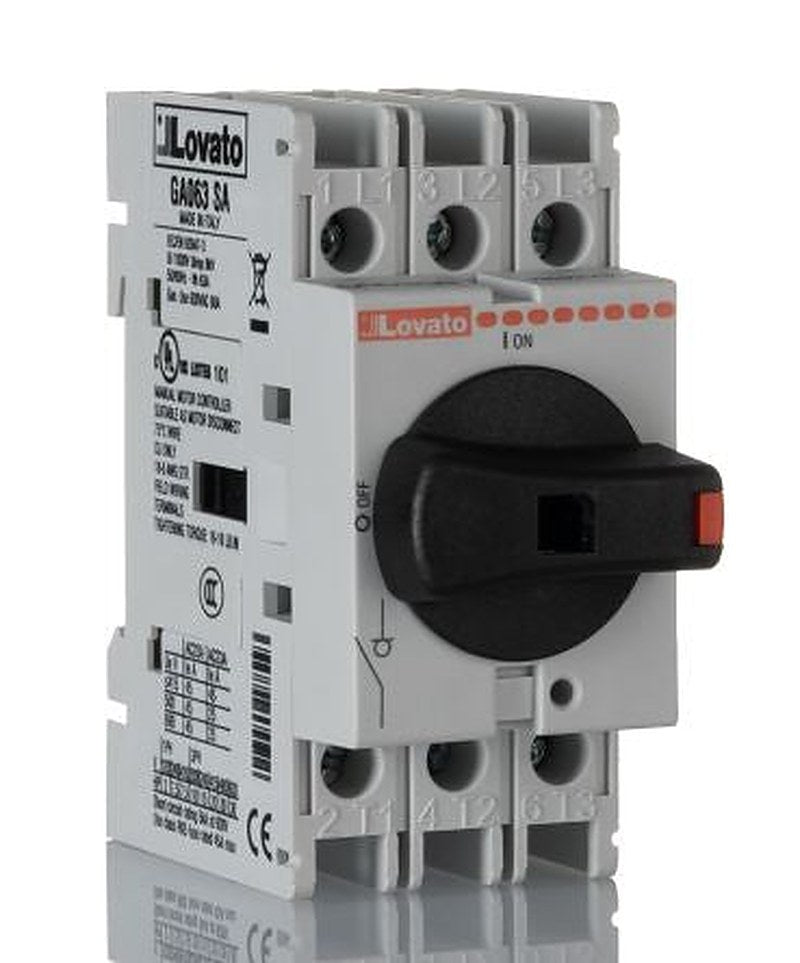 Lovato 3-Pole DIN Rail, Screw Switch Disconnector -, IP65, 63A, 22 kW