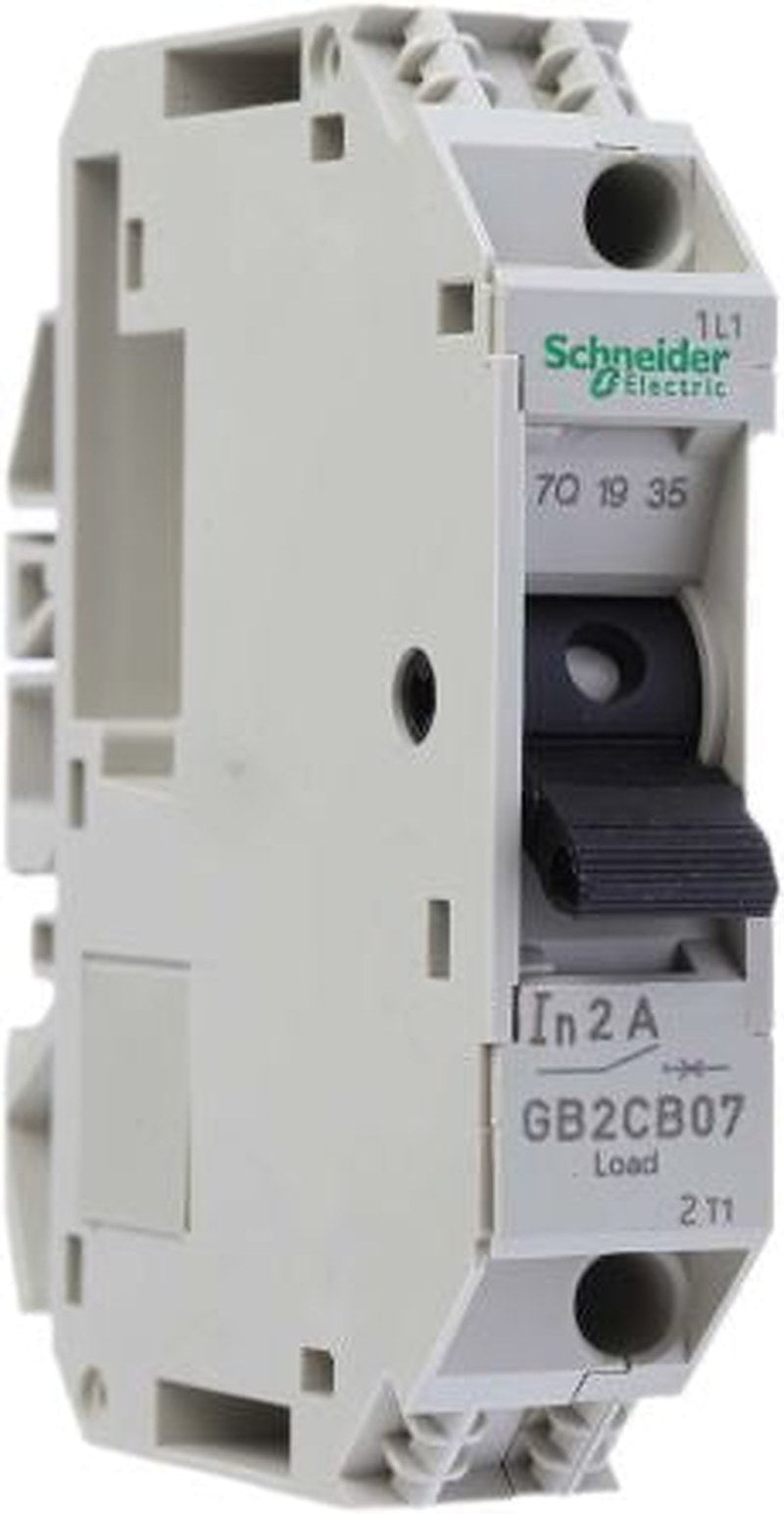 Schneider Electric TeSys TeSyS GB2 Thermal Circuit Breaker - 1-Pole, DIN Rail, 2A Current Rating, 10 kA, 250V, 48 V dc