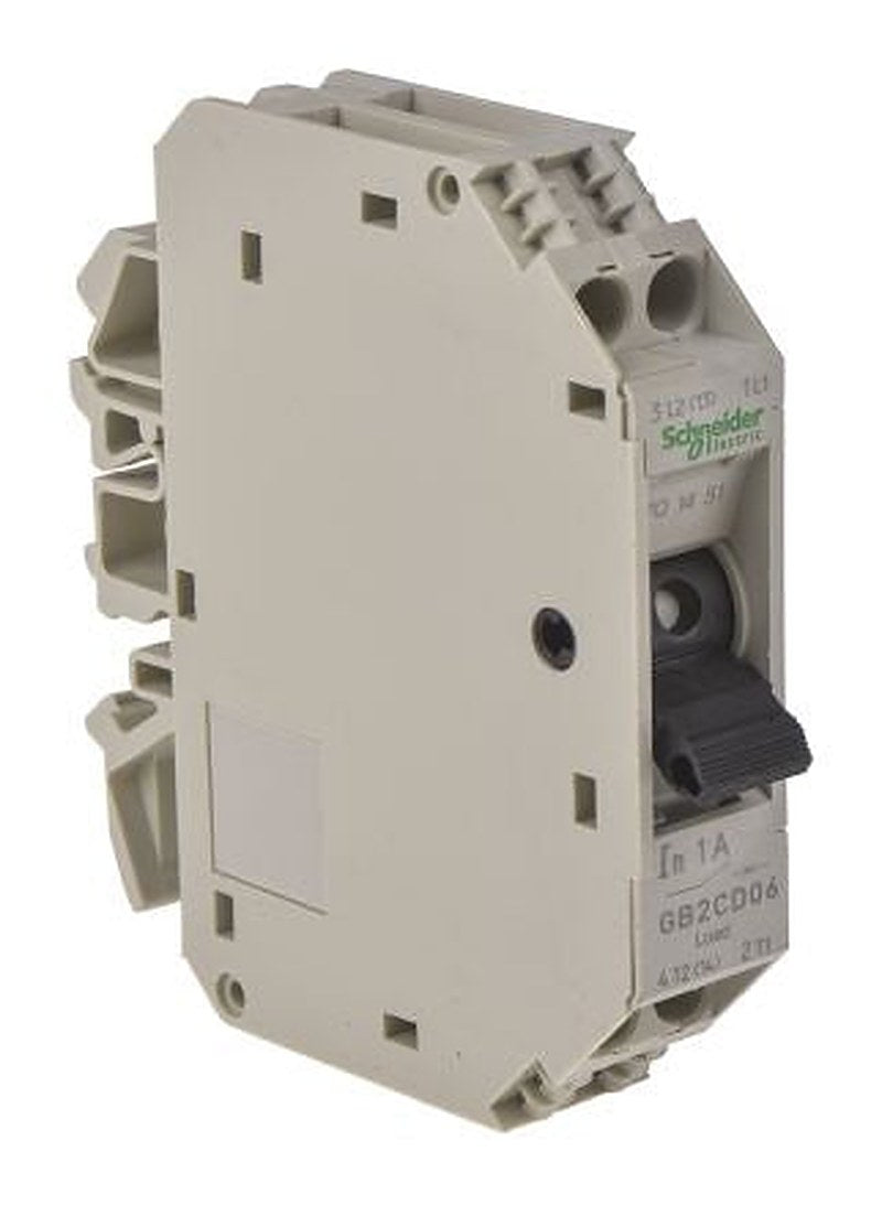 Schneider Electric TeSys GB2 Thermal Circuit Breaker - 1-Pole, DIN Rail, 1A Current Rating, 10 kA, 110V ac, 48 V dc
