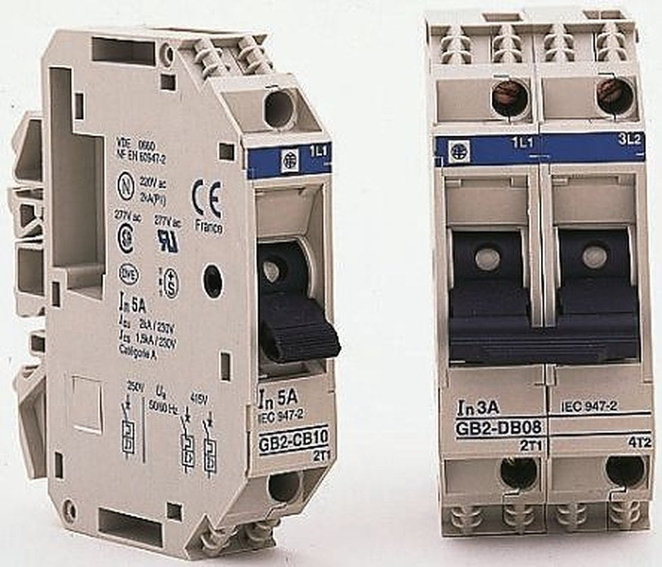 Schneider Electric TeSys GB2 Thermal Circuit Breaker - 1-Pole, DIN Rail, 8A Current Rating, 1.5 kA, 110V ac, 48 V dc