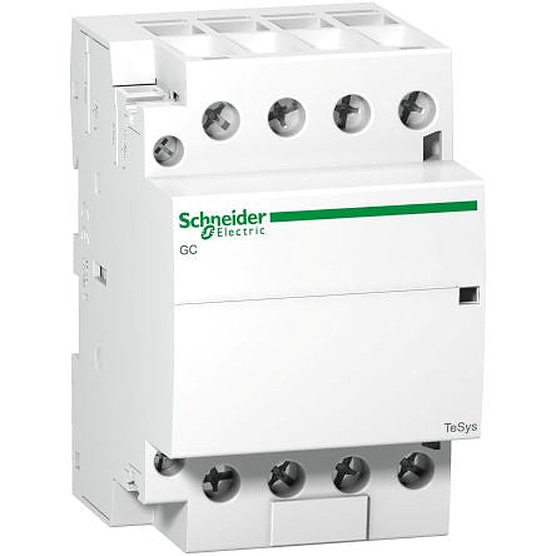 Schneider Electric TeSyS GC Contactor, 220V ac, 240 V ac Coil, 4-Pole, 63 A, 8 W 240V ac, 4 NC, 250V