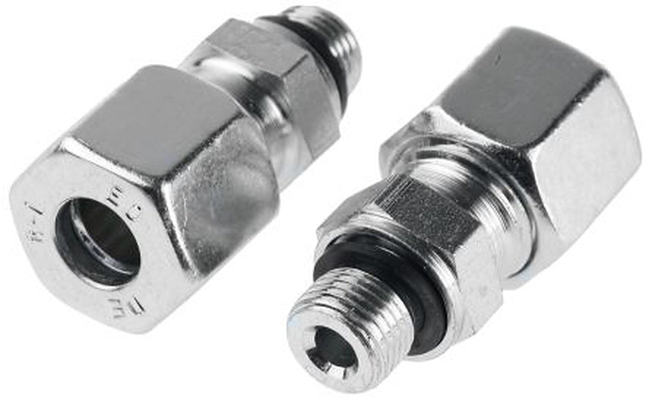 Parker GE08LR1/8EDCF Hydraulic Fitting Male G, 90 °, Steel, 8 mm Hose ID