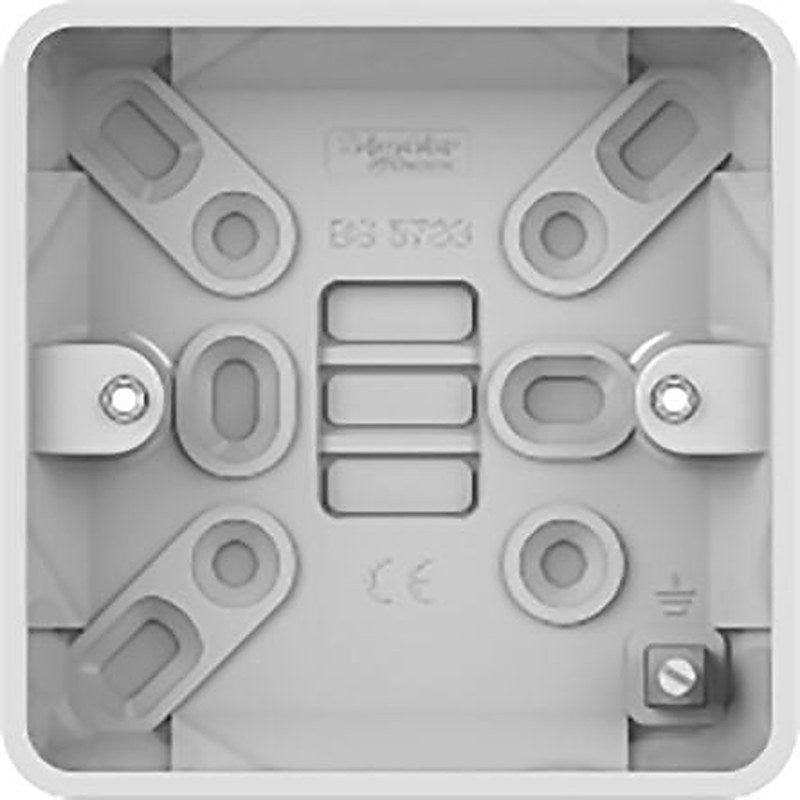 Schneider Electric Lisse White Urea Back Box, Surface Mount, 1 Gangs 19.5 mm 87.4mm 87.4 mm