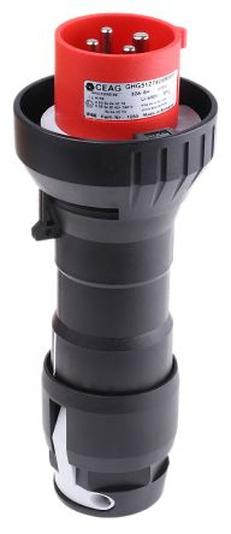 Eaton, GHG IP54, IP66 Black Cable Mount 4P Straight Heavy Duty Power Connector ATEX, 32A, 415V