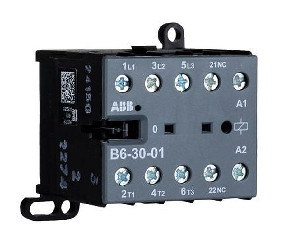 ABB B6-30-01 Contactor, 127V Coil, 3-Pole, 20 A, 4 kW 127V, 3 NO