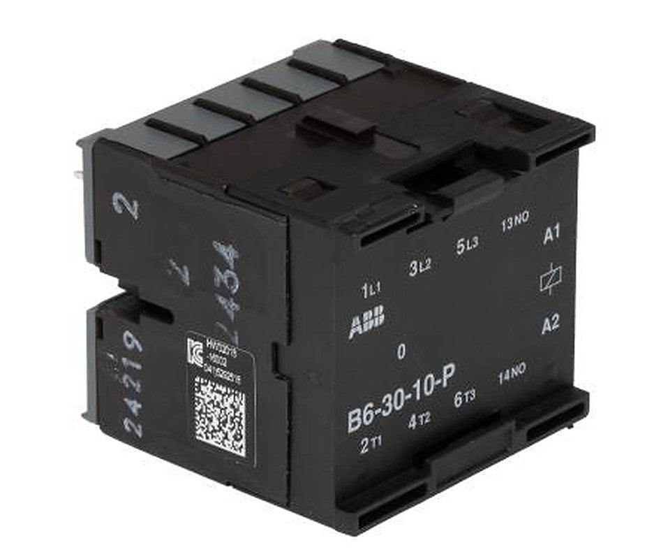 ABB B6 Contactor, 220V, 240 V Coil, 3-Pole, 12 A, 4 kW 240V ac, 3 NO