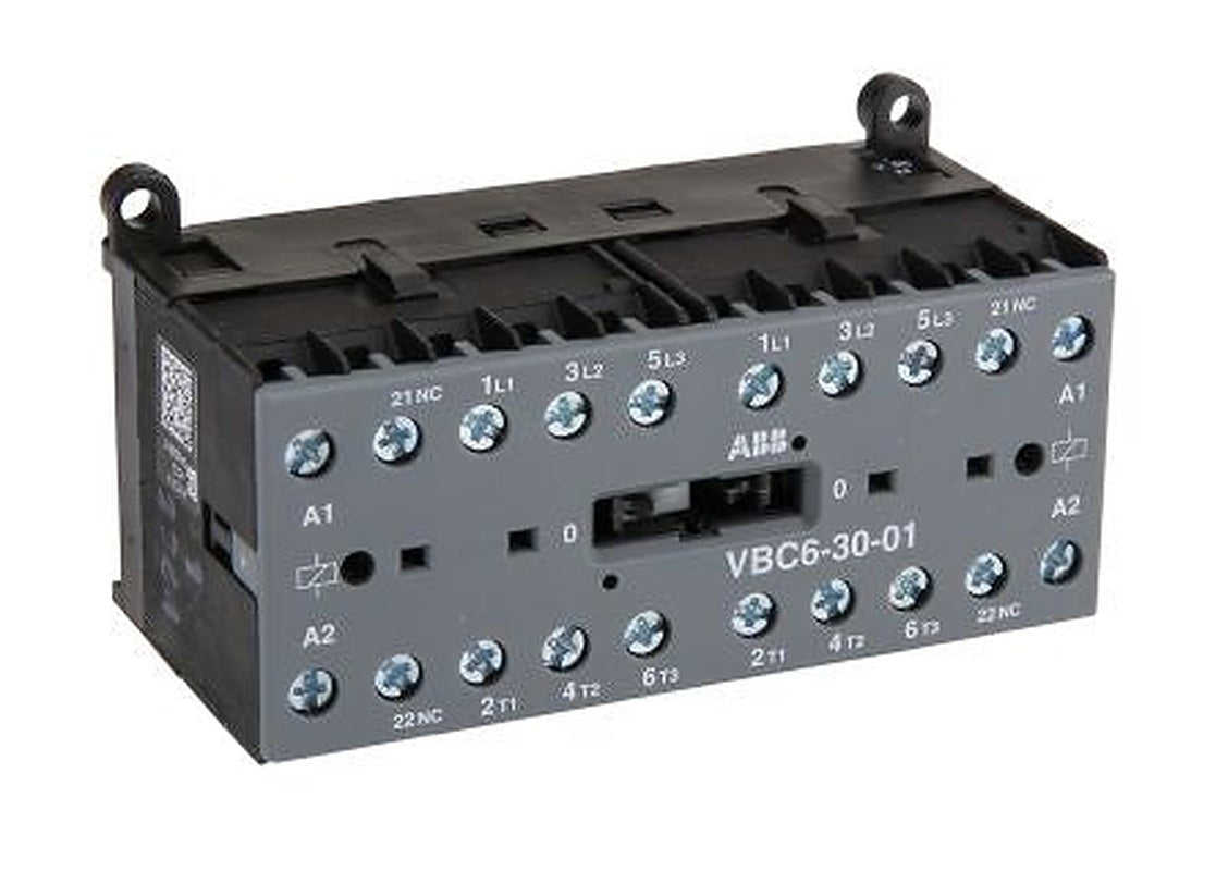 ABB VBC6-30-01 Contactor, 24V Coil, 3-Pole, 20 A, 4 kW 24V, 3 NO
