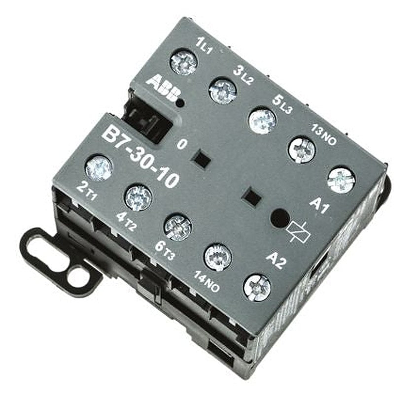 ABB B7 Contactor, 24V ac Coil, 3-Pole, 20 A, 5.5 kW 24V ac, 3 NO, 690V ac
