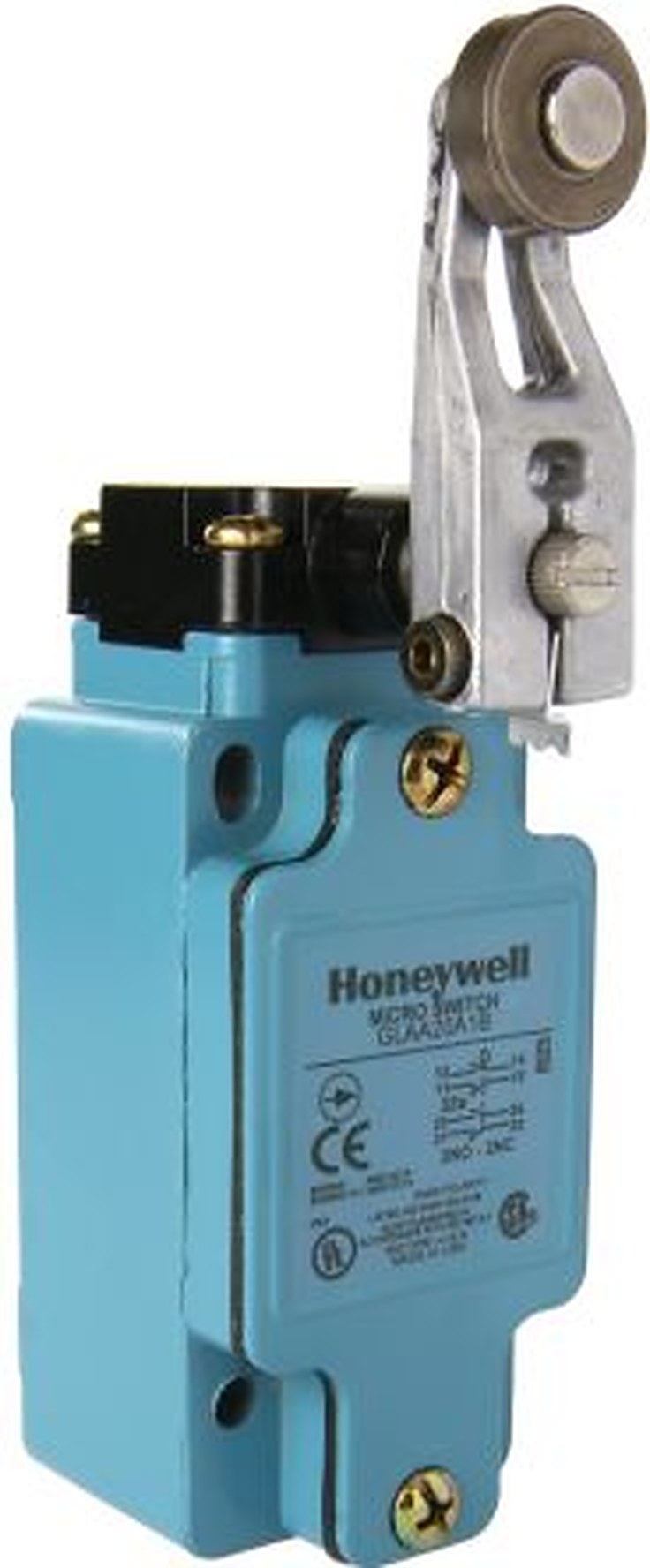 Honeywell GLA Series Roller Lever Limit Switch, 2 NO/2 NC, IP67, Die Cast Zinc Epoxy Coated Housing, 600V ac, 10A