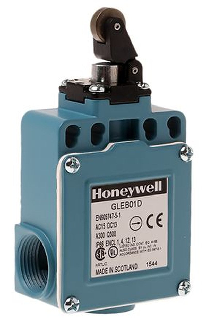 Honeywell GLE Series Roller Lever Limit Switch, DPDT, IP67, Die Cast Zinc Epoxy Coated Housing, 240V ac, 6A