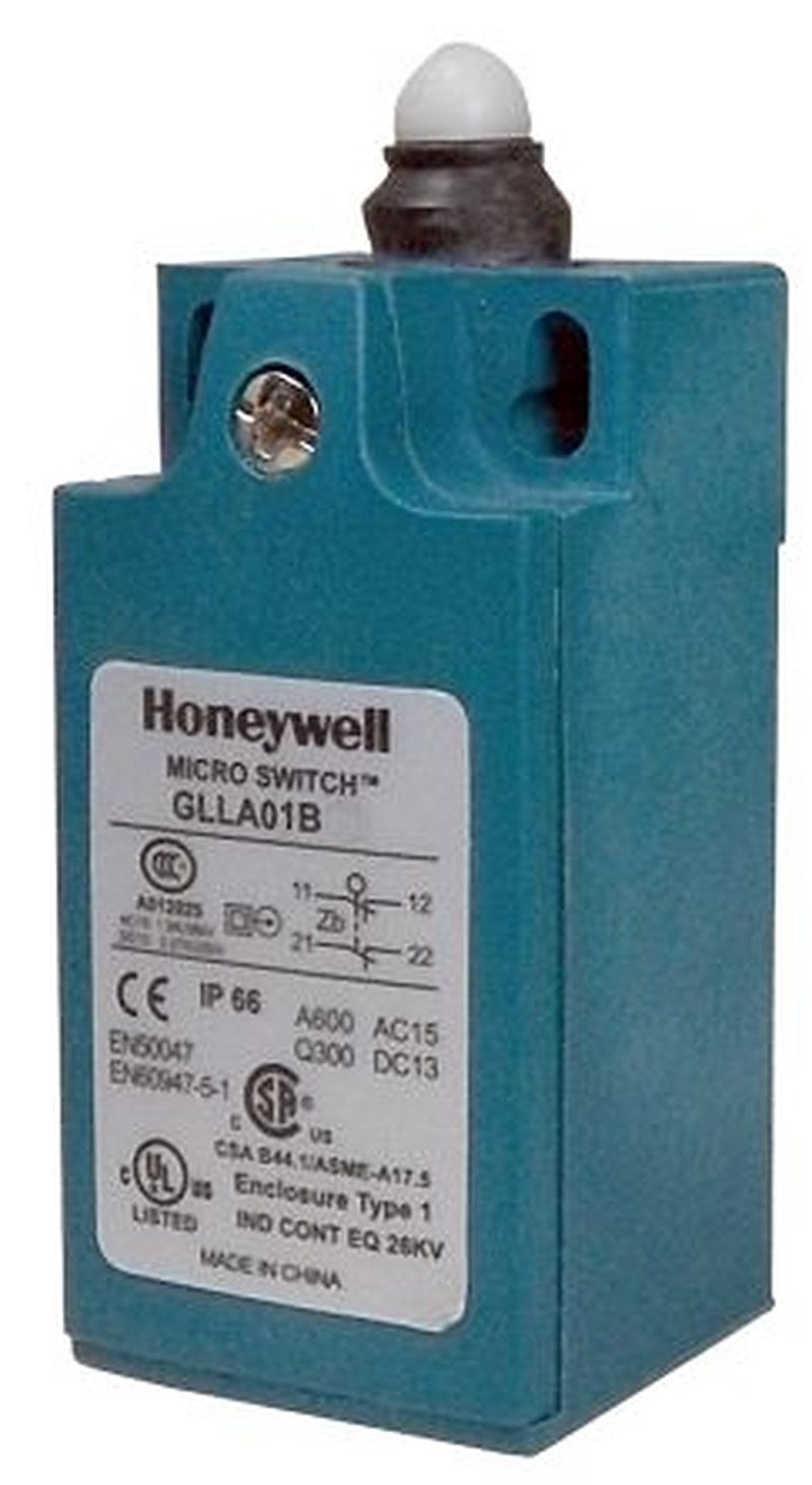 Honeywell GLL Series Plunger Limit Switch, 1 NC/1 NO, IP66, Plastic Housing, 600V ac, 1.2A
