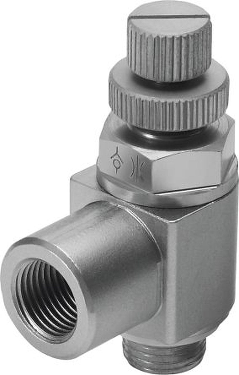 Festo GRLZ-1/8-RS-B Series Flow Control Valve Pressure Relief Valve, GRLZ-1/8-RS-B, Threaded 1/8 in G Threaded G 1/8 in