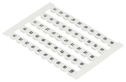 Weidmüller Numbers Terminal Marker for use with Weidmuller Cable Connectors, Plug-In Connectors, Electronic