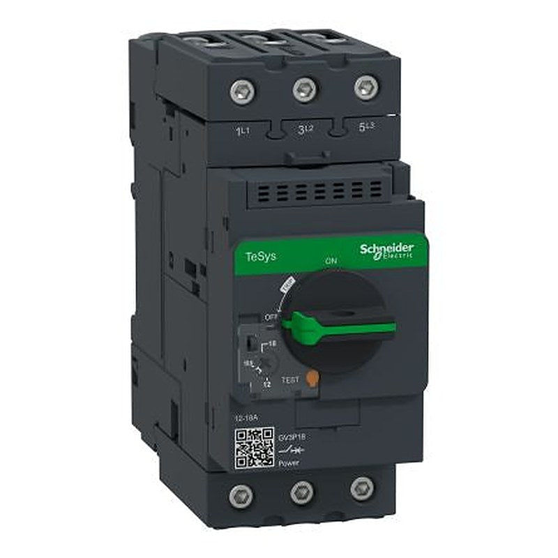 Schneider Electric TeSys TeSyS GV Thermal Circuit Breaker - 3-Pole, Direct, 18A Current Rating, 100 kA, 690V ac
