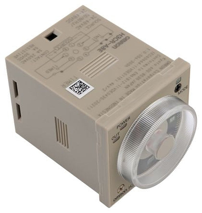 Omron H3CR Series Timer Relay, 2-Contact, 24 to 48 V ac/dc 24V ac, 48 V ac, 0.05 s to 300 h, DPDT Switch Configuration