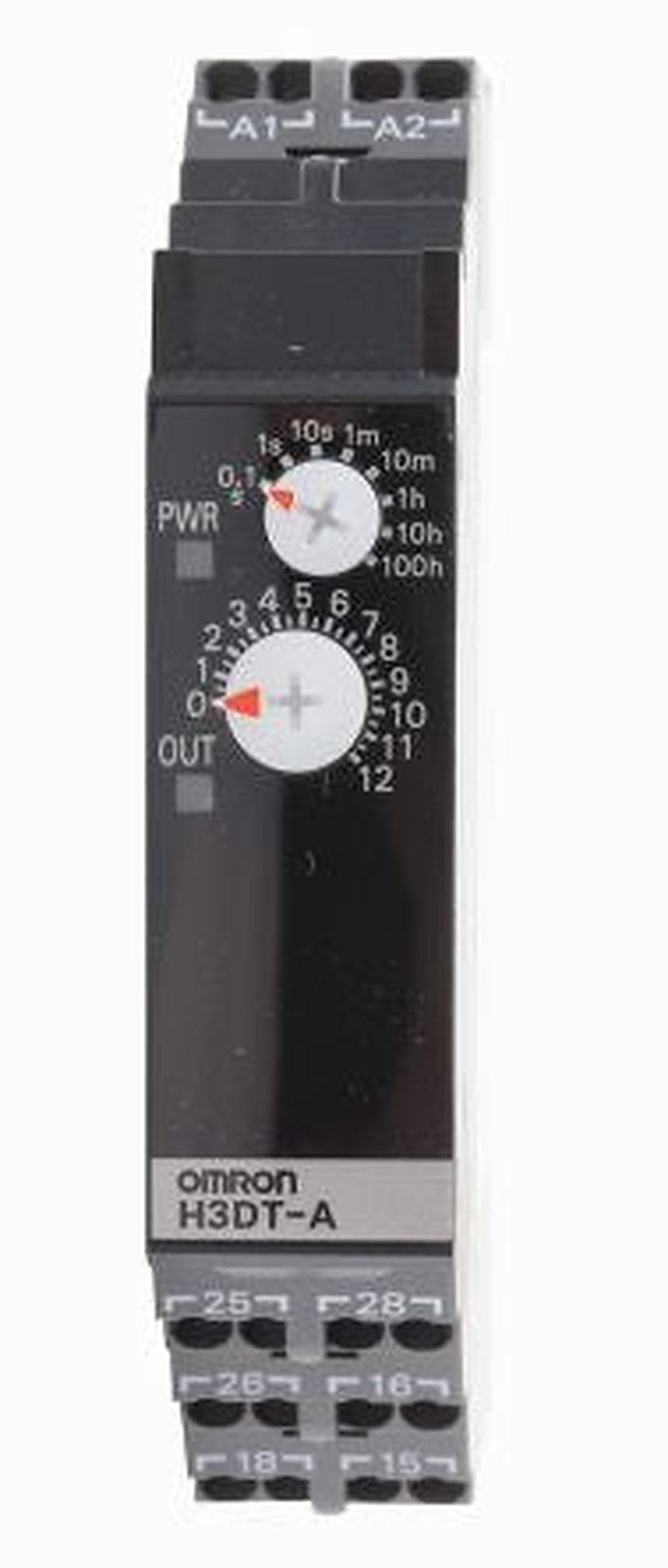Omron H3DT Series DIN Rail Timer Relay, 4-Contact, 240 V dc 24V ac, 240 V ac, 0.1 s to 1200 h, 1-Function, DPDT Switch