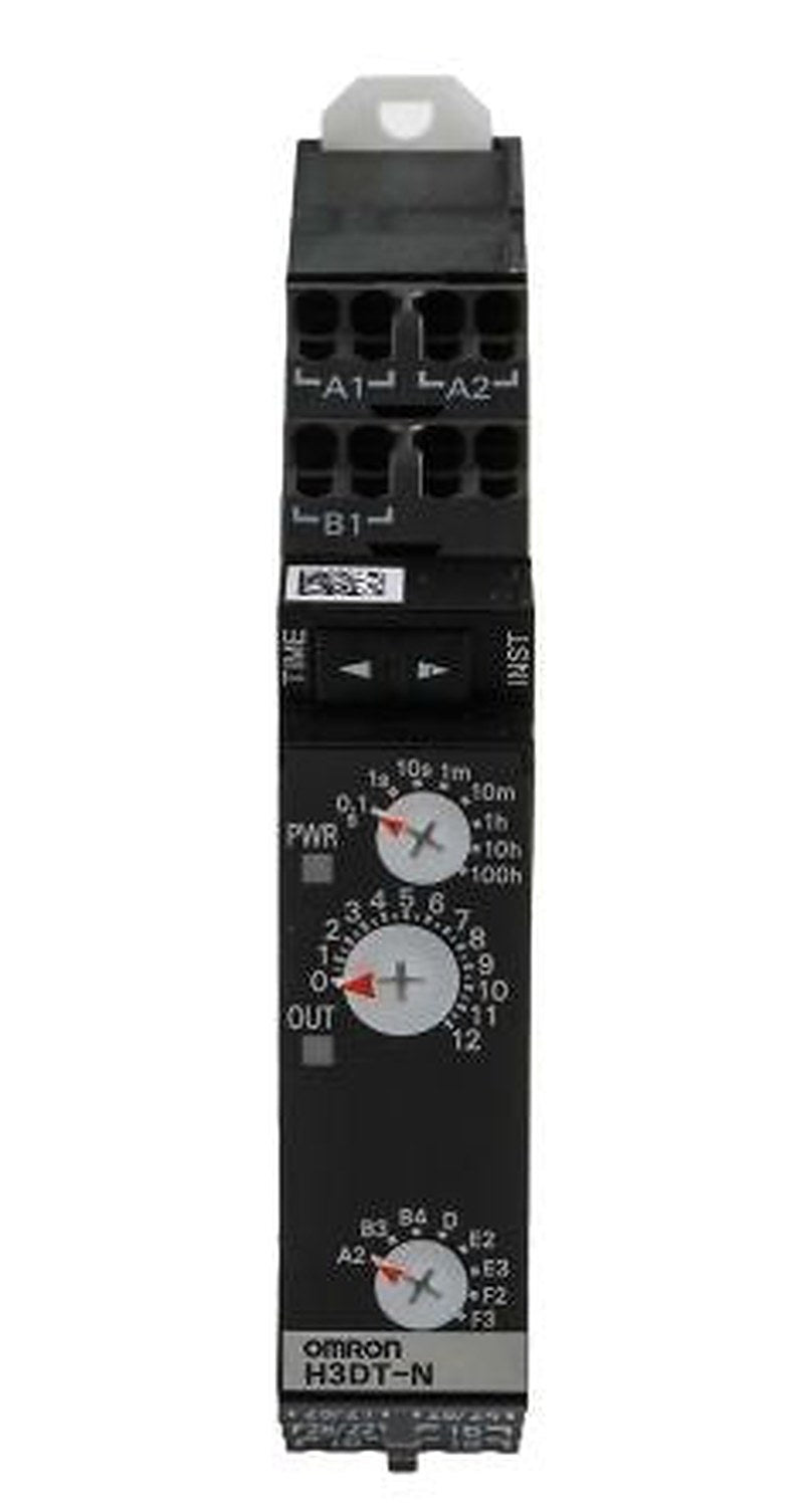 Omron H3DT Series DIN Rail Timer Relay, 4-Contact, 240 V dc 24V ac, 240 V ac, 0.1 s to 100 h, Multifunction-Function,