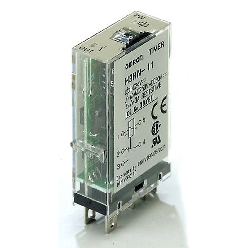 Omron H3RN Series Front Timer Relay, 1-Contact, 24 V dc 24V ac, 0.1 min to 10 h, Multifunction-Function, SPDT Switch
