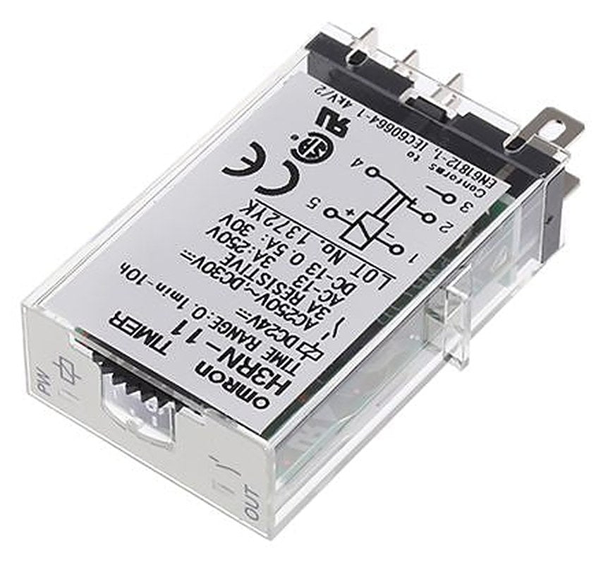 Omron H3RN Series DIN Rail Solid State Timer, 1-Contact, 24 V dc, 0.1 min to 10 h, Multifunction-Function, SPDT Switch