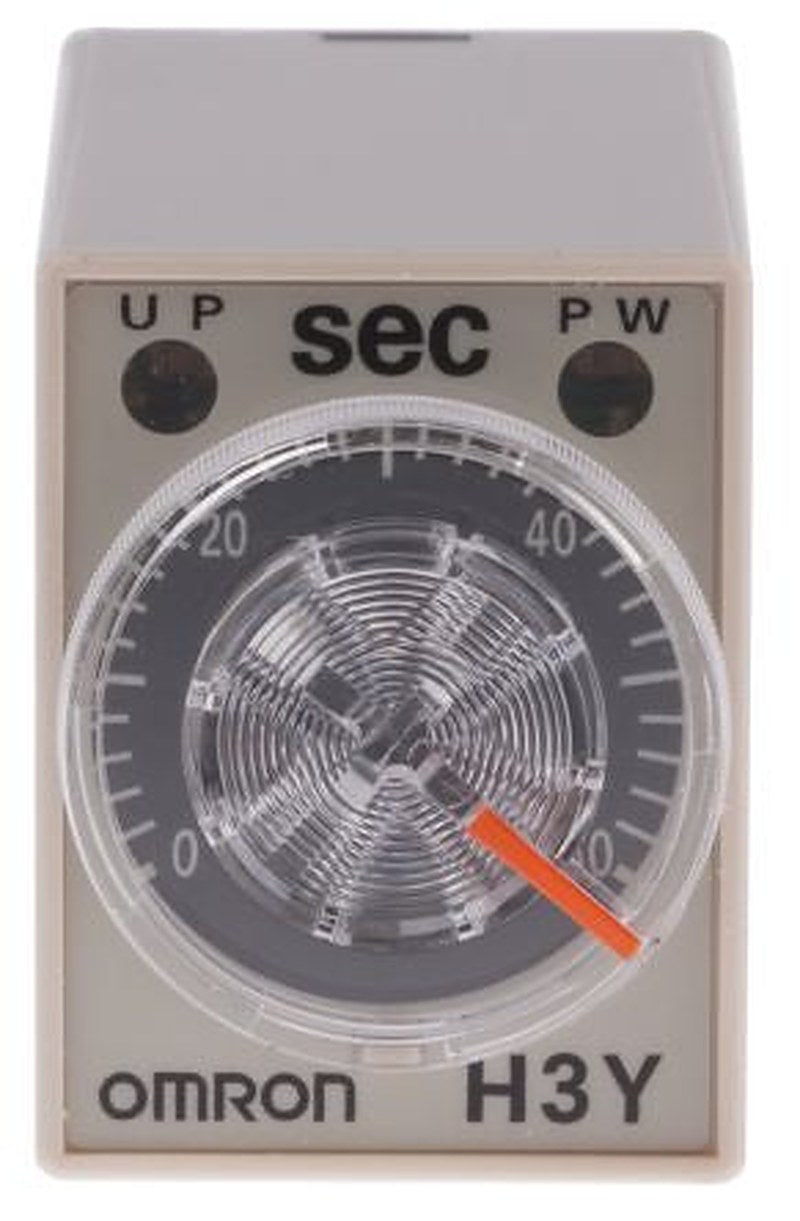 Omron H3Y-4 Series DIN Rail Timer Relay, 4-Contact, 125 V dc 24V ac, 2 to 60 s, 1-Function, 4PDT Switch Configuration