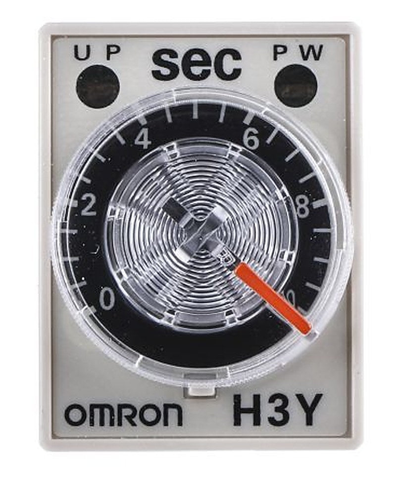 Omron H3Y-4 Series DIN Rail Timer Relay, 4-Contact, 125 V dc 24V ac, 0.5 to 10 s, 1-Function, 4PDT Switch Configuration