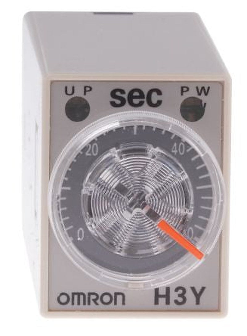 Omron H3Y-4 Series DIN Rail Timer Relay, 4-Contact, 24 V 24V ac, 2 to 60 s, 1-Function, 4PDT Switch Configuration