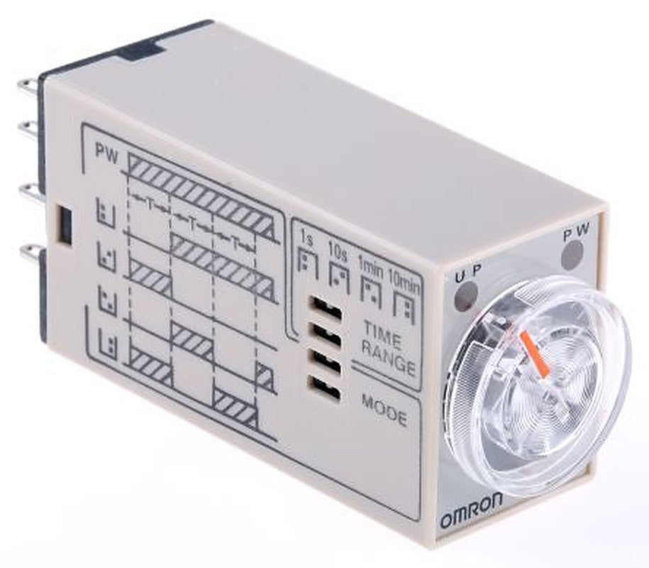 Omron H3YN Series DIN Rail Timer Relay, 4-Contact, 200 to 230 V ac 200V ac, 230 V ac, 0.1 s to 10 min,