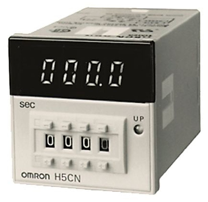Omron H5CN Series DIN Rail Timer Relay, 1-Contact, 12 to 48 V dc 100V ac, 240 V ac, 1 s to 99 min 59 s, 1-Function, SPDT