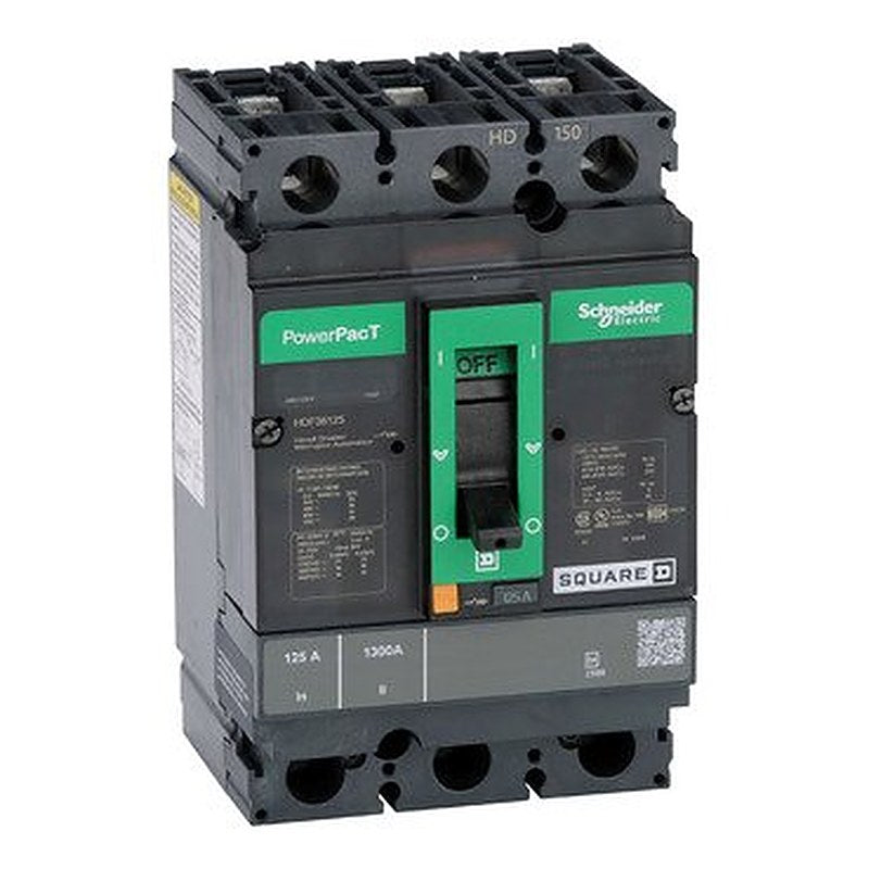 Circuit breaker, PowerPacT H, 125A, 3 pole, 600VAC, 14kA, busbar, thermal magnetic, 80% (Circuit breaker PowerPacT H) is a Schneider Electric product. Designed for reliable performance and long service life. Available across Iraq — contact us for pricing and delivery options.