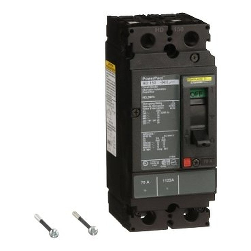 Circuit breaker, PowerPacT H, 70A, 2 pole, 600VAC, 14kA, lugs, thermal magnetic, 80% (Circuit breaker PowerPacT H) is a Schneider Electric product. Designed for reliable performance and long service life. Available across Iraq — contact us for pricing and delivery options.