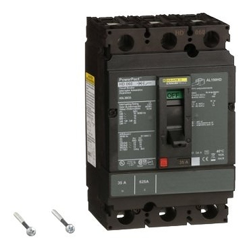 Circuit breaker, PowerPacT H, 35A, 3 pole, 600VAC, 14kA, lugs, thermal magnetic, 80% (Circuit breaker PowerPacT H) is a Schneider Electric product. Designed for reliable performance and long service life. Available across Iraq — contact us for pricing and delivery options.