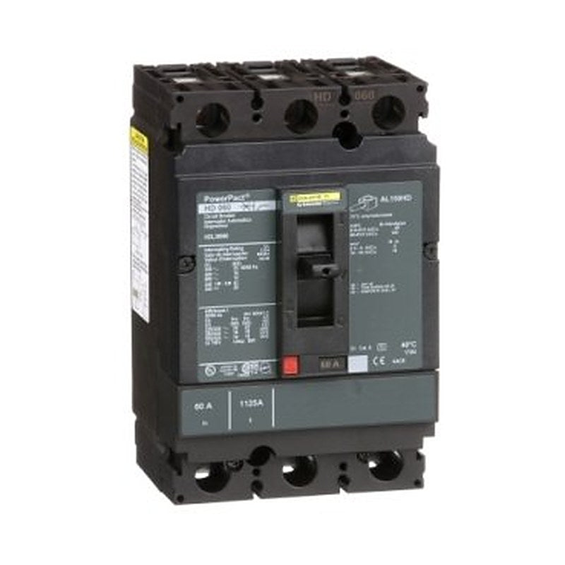 Circuit breaker, PowerPacT H, 60A, 3 pole, 600VAC, 14kA, lugs, thermal magnetic, 80% (Circuit breaker PowerPacT H) is a Schneider Electric product. Designed for reliable performance and long service life. Available across Iraq — contact us for pricing and delivery options.