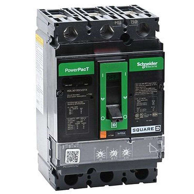 Circuit breaker, PowerPacT H, 100A, 3 pole, 600VAC, 14kA, lugs, Micrologic 3.2, 100% (Circuit breaker PowerPacT H) is a Schneider Electric product. Designed for reliable performance and long service life. Available across Iraq — contact us for pricing and delivery options.