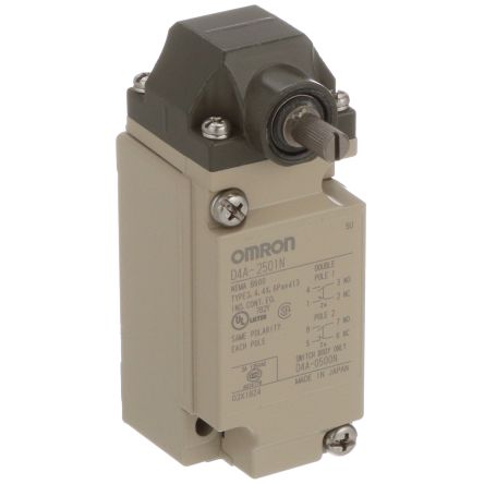 Omron D4A-N Series Roller Lever Limit Switch, DPDT, IP67, 600V, 10A