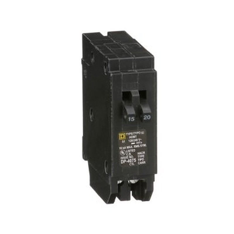 Tandem circuit breaker, Homeline, 1 x 1 pole at 15A, 1 x 1 pole at 20A, 120/240VAC, 10kA AIR, plug in, UL (Tandem circuit breaker Homeline) is a Schneider Electric product. Designed for reliable performance and long service life. Available across Iraq — contact us for pricing and delivery options.