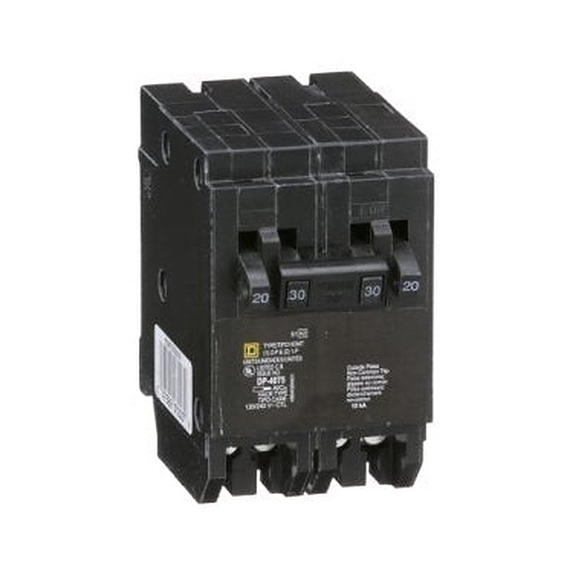 Tandem circuit breaker, Homeline, 2 x 1 pole at 20A, 1 x 2 pole at 30A, 120/240VAC, 10kA AIR, plug in, UL (Tandem circuit breaker Homeline) is a Schneider Electric product. Designed for reliable performance and long service life. Available across Iraq — contact us for pricing and delivery options.