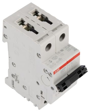 ABB System Pro M Compact S200M Miniature Circuit Breaker, 2-Pole, 63A, Type B, 440V ac AC, 125 V dc DC, 10 kA Breaking