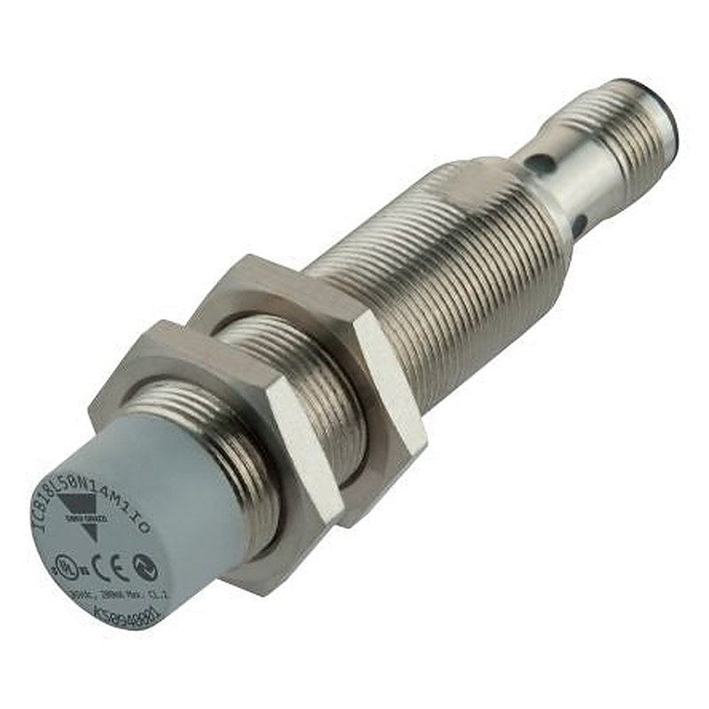 Carlo Gavazzi ICB18L50N14M1IO Threaded Barrel Inductive Proximity Sensor, M18 PNP/NPN ICB 36V ac 14 mm 36 V dc 200mA