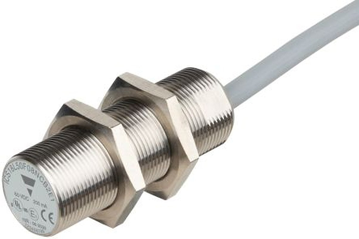 Carlo Gavazzi ICS18L50F08NCB2E1 Threaded Barrel Inductive Proximity Sensor, M18 NPN ICS18 60V dc 8 mm 60 V dc 200mA