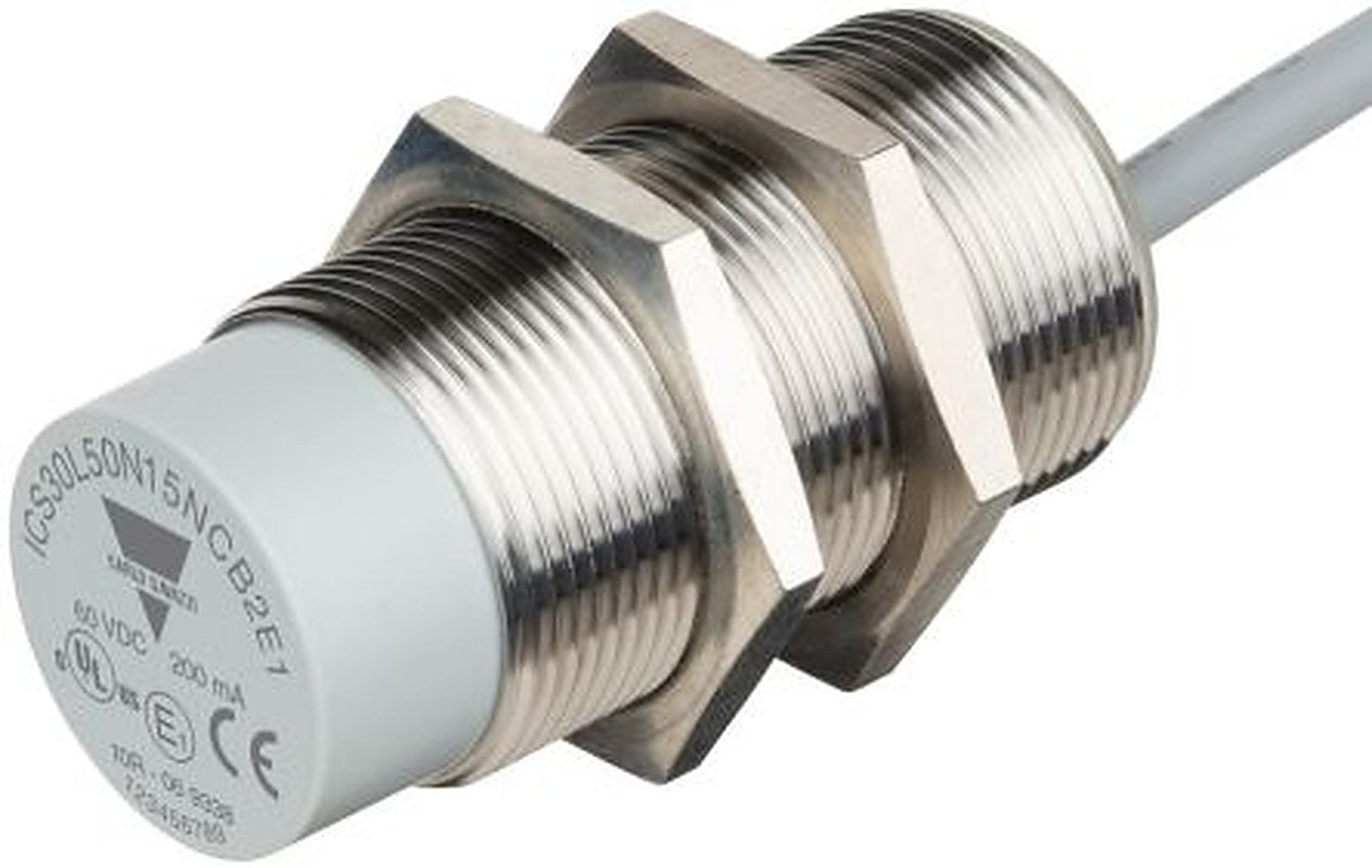 Carlo Gavazzi ICS30L50N22NCB2E1 Threaded Barrel Inductive Proximity Sensor, M30 NPN ICS30 60V dc 22 mm 60 V dc 200mA