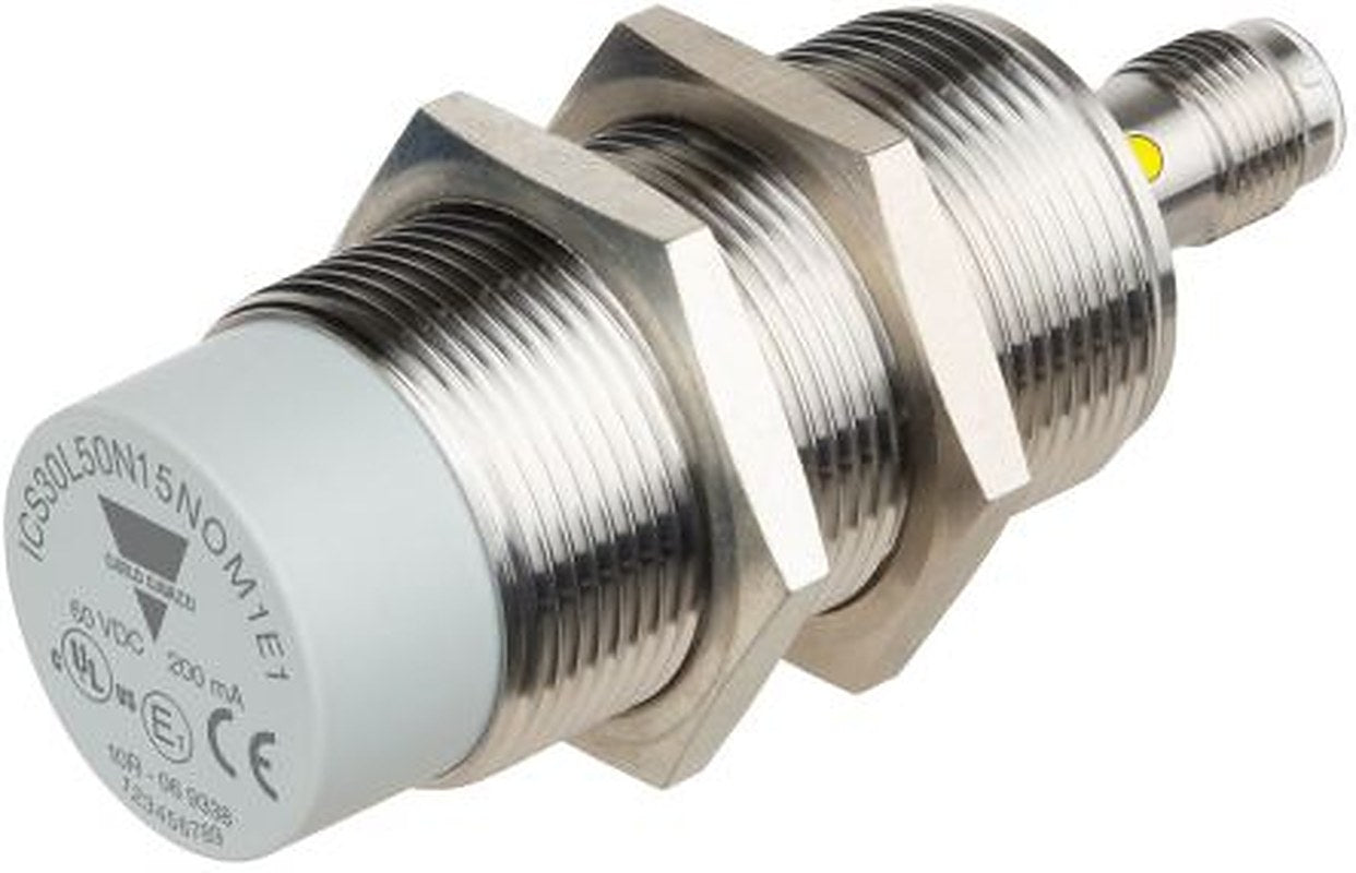Carlo Gavazzi ICS30L50N22NOM1E1 Threaded Barrel Inductive Proximity Sensor, M30 NPN ICS30 60V dc 22 mm 60 V dc 200mA