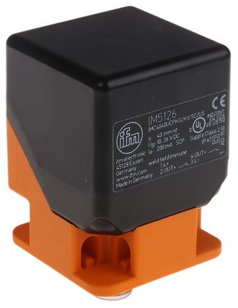 ifm electronic IM5126 Block Inductive Proximity Sensor, M12 PNP 36V 40 mm 36 V dc 200mA