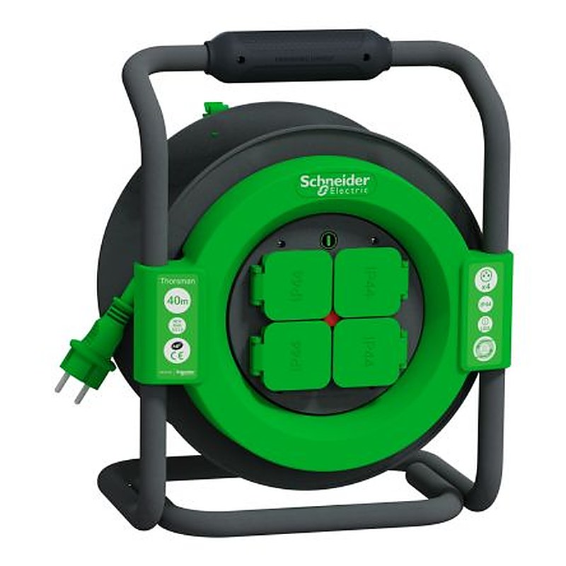 Schneider Electric 40 m 4 Socket CEE 7/5 Cable Reel Cable Reel, 230V, IP44