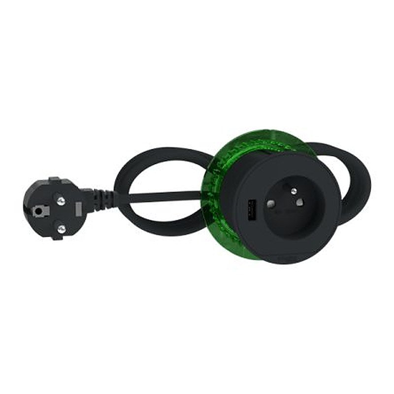 Schneider Electric 2 m 4 Socket USB Type A Extension Lead, 230V, IP44