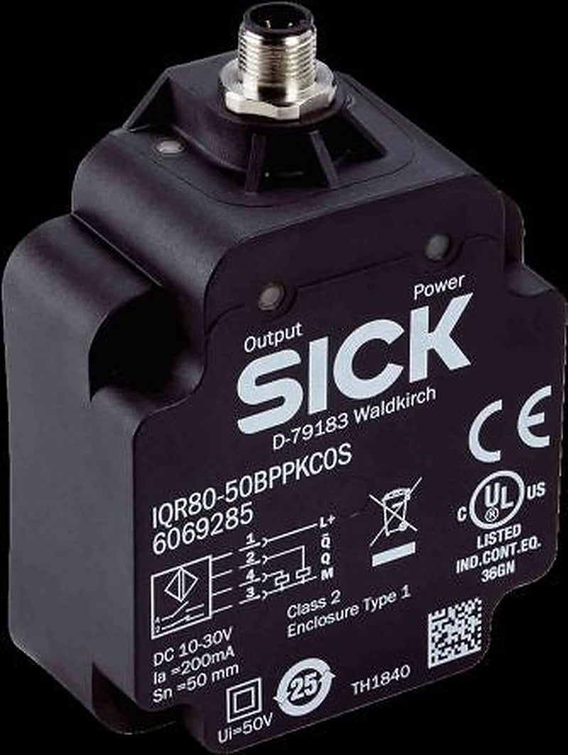 SICK IQR80-50BPPKC0S Block Inductive Proximity Sensor, M12 PNP IQR80 30V 50 mm 30 V dc 200mA