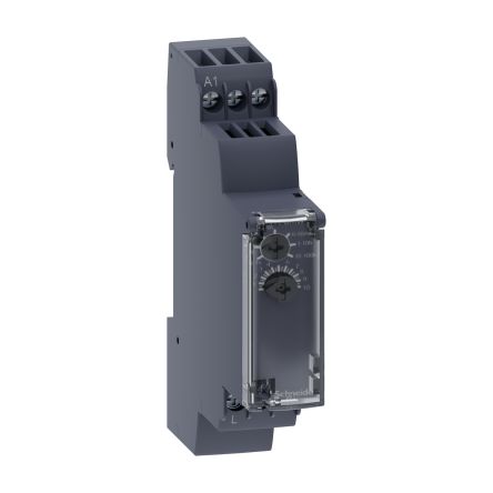 Schneider Electric RE17 Series DIN Rail Timer Relay, 2-Contact, 24 V dc 24V ac, 240 V ac, 1 s to 100 h, 1-Function, 1 CO